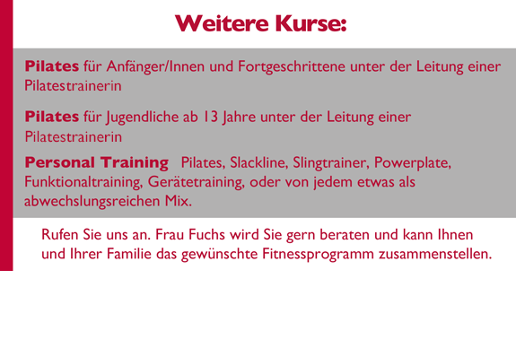 aktuelle Trainingsangebote